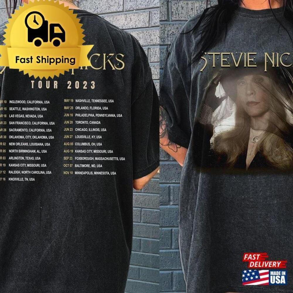 Stevie Nicks Shirt Tour Shirts Fleetwood Mac Band Classic Unisex 2 Sided